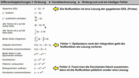 Differentialgleichungen ► Variablentrennung ► Hintergrundwissen