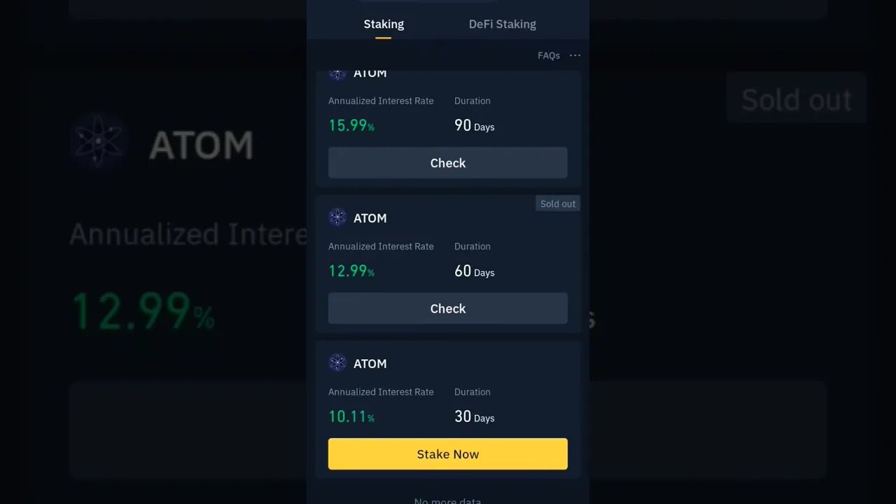 COSMOS TOKEN 4MONTH BINANCE STAKING REWARD #cryptoinvesting #cryptostaking #stakingrewards #staking