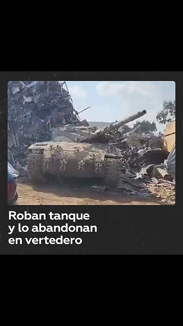 Roban tanque de base militar israelí y lo abandonan en vertedero