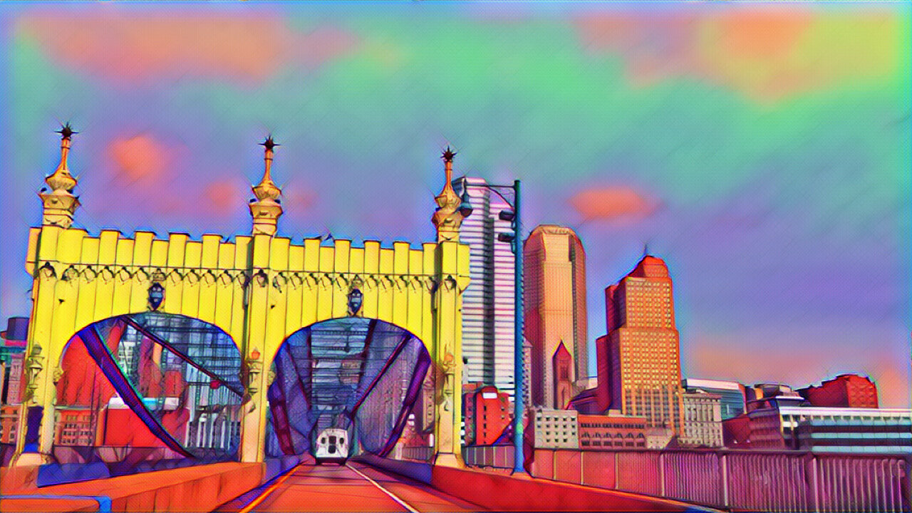 Smithfield Bridge over into Downtown Pittsburgh