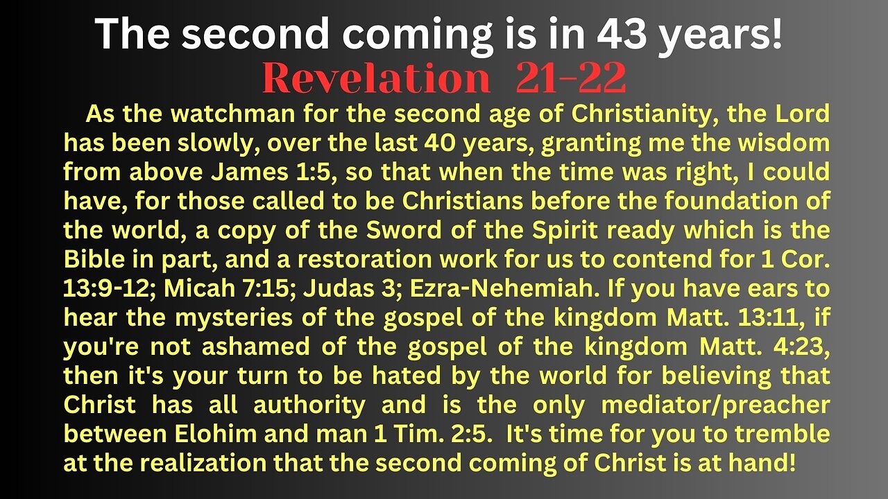 Revelation 21-22 When you understand Revelation 22 The Lord invites you to be a 1 faith Christian!