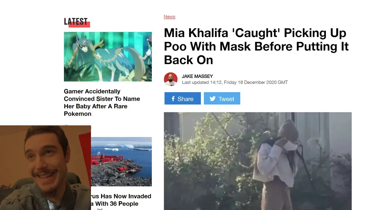 Yep, THAT'S MIA KHALIFA PICKING UP POOP WITH HER MASK THEN PUTTING IT BACK ON - 100% Confirmed Clown