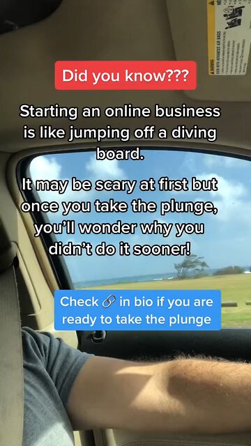 Did you know that starting an online business is like jumping off a diving board?