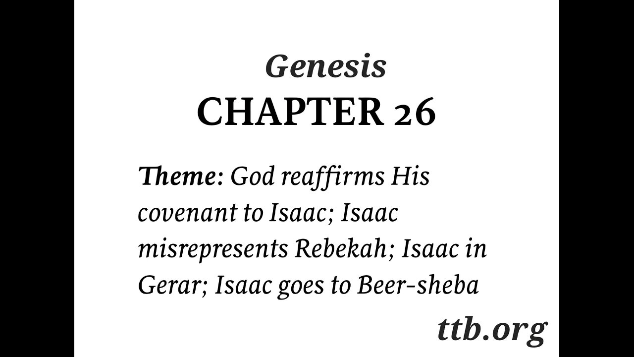 Genesis Chapter 26 (Bible Study)