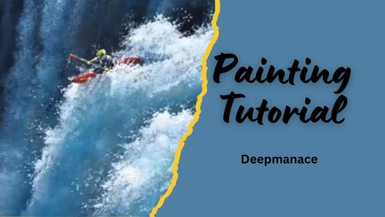 How to paint a whitewater Kayaking / Acrylic Painting for Beginners