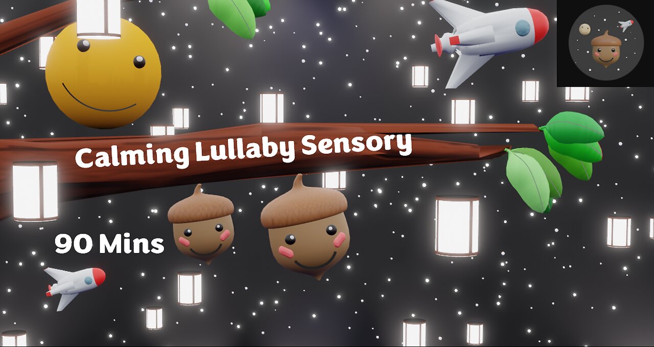 Soothing Baby Sleep Music, Lullaby for Littles to go to Sleep - Floating Lantern Show - 90mins