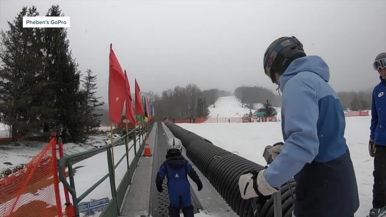 First-time skiers hit the slopes at Holiday Valley as ski season begins to wind down