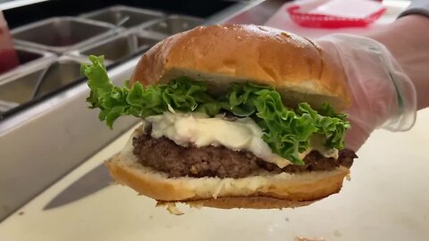 Take a bite out of an olive burger