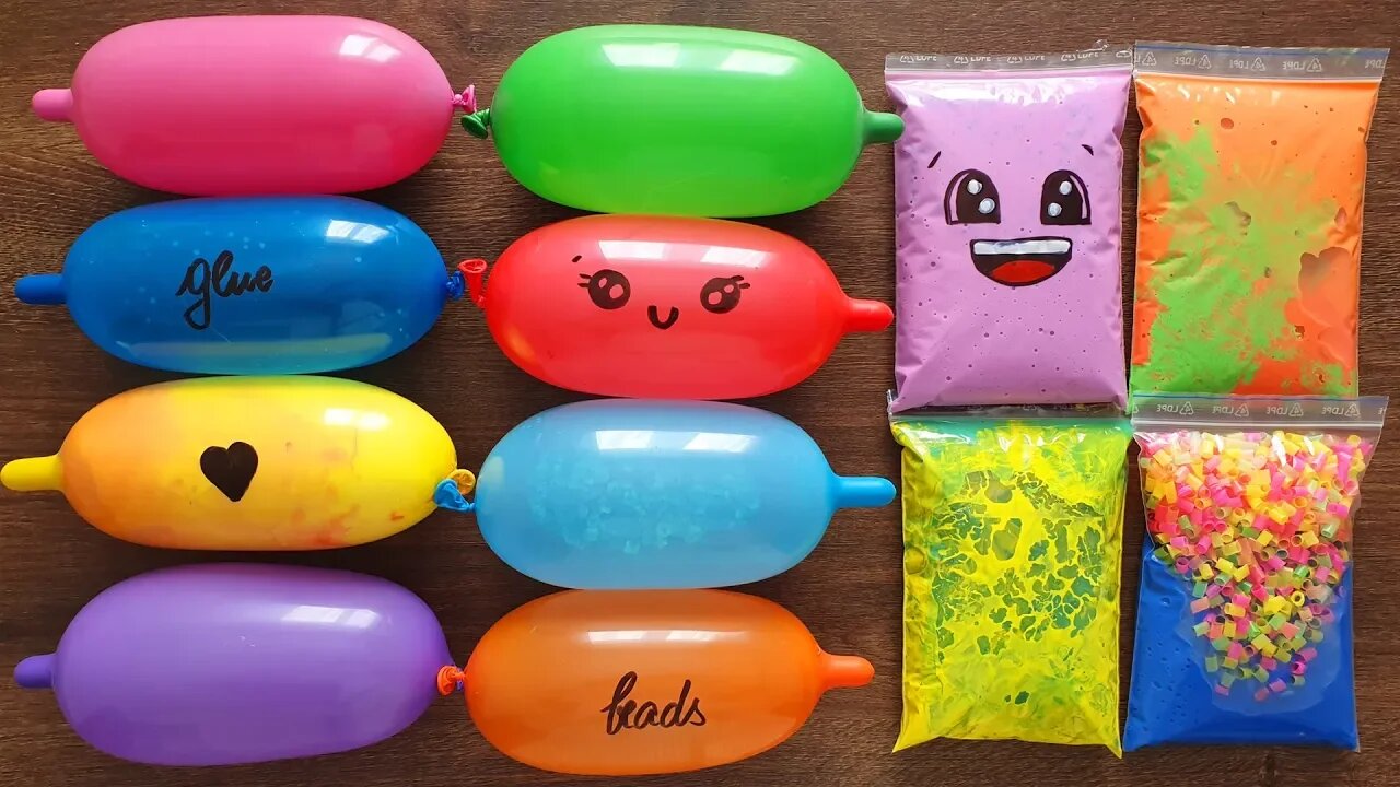 Making Slime with Funny Balloons and Slime Bags