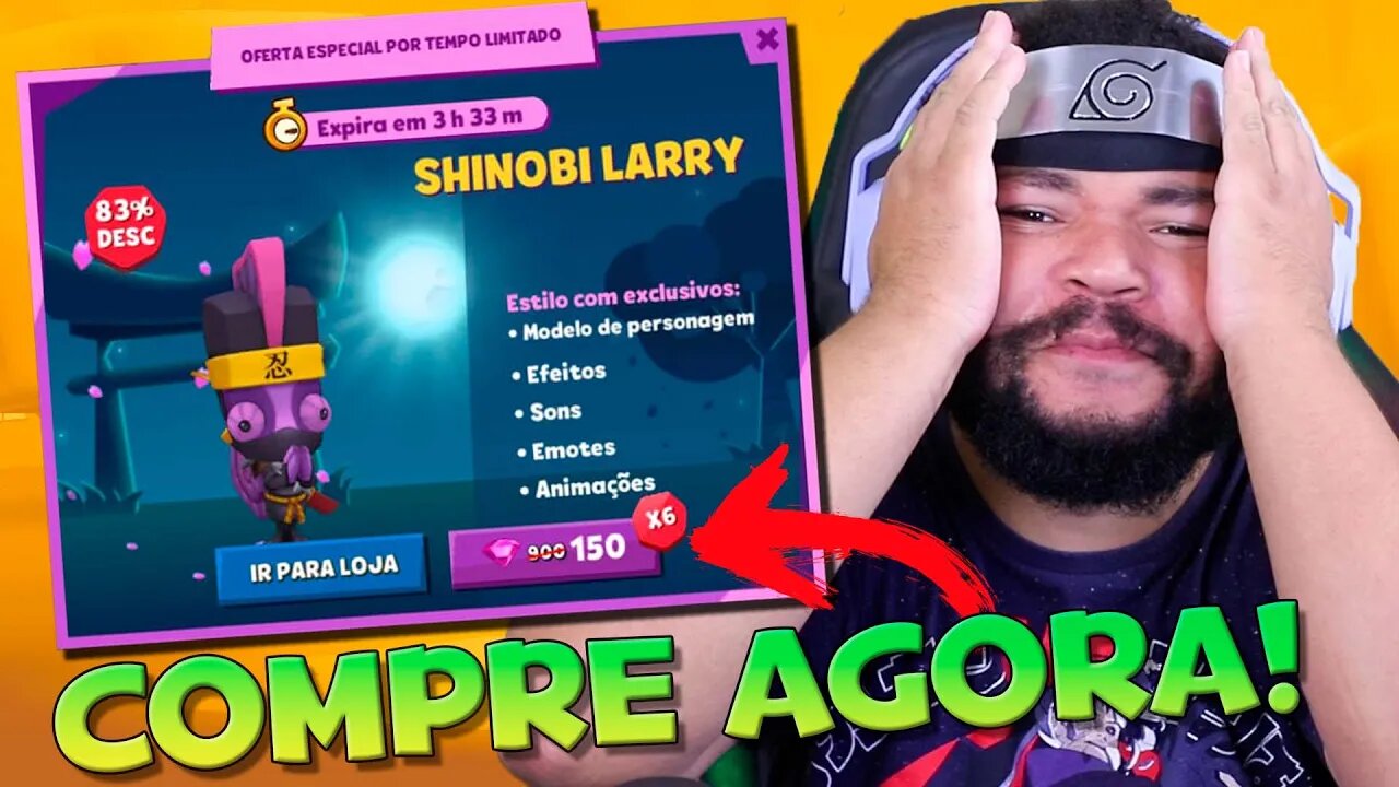 Tá de Graça! Skin Lendária do Larry Shinobi na Promoção! Zooba: Jogo de Batalha Animal