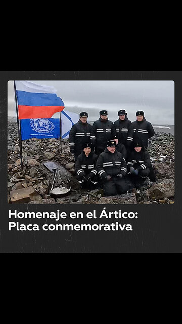 Marinos rusos colocan placa conmemorativa en una isla del Ártico