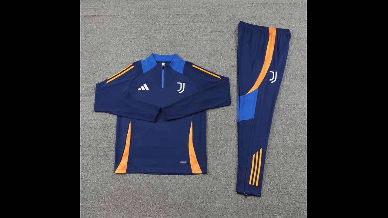 👉🏻⚽️2024/25 Juventus Adult/Kid Blue Long Sleeve Tracksuit