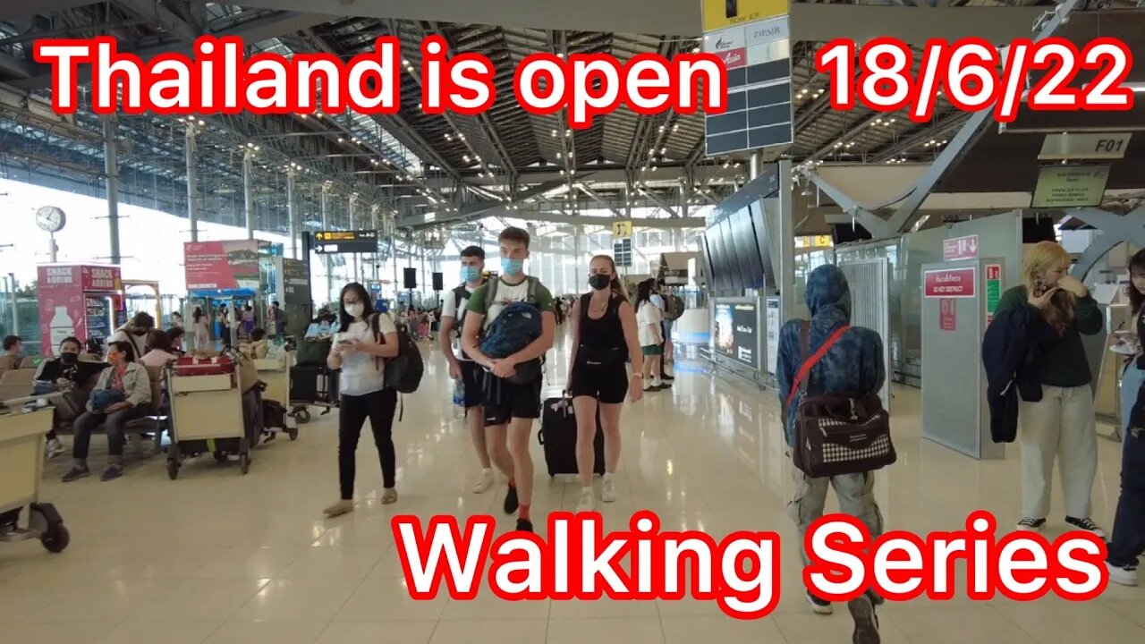 Thailand Open now | Suvarnabhumi Airport Walking Vlog | 18/6/2022 | #Thailand Makkasan Airport Link