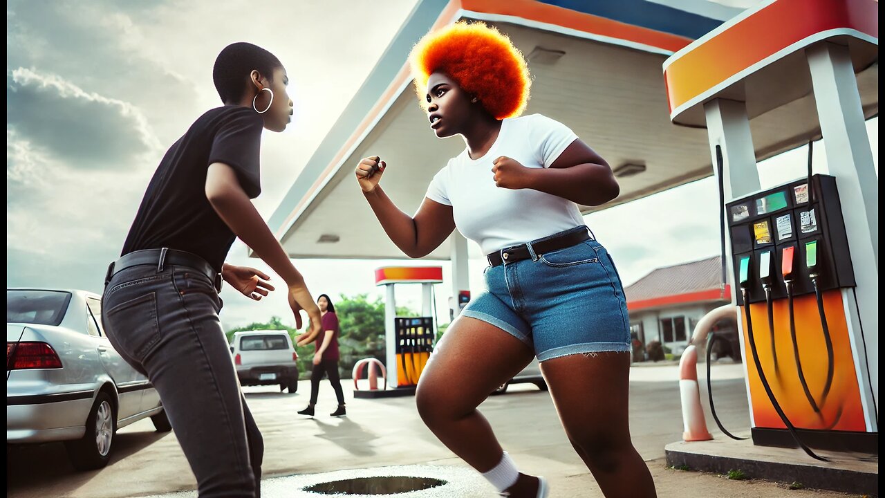 Gas Station Showdown: Intense Daylight Brawl Caught on Camera! 💥⛽