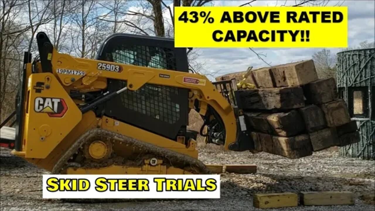 CAT 259D3 lifting 43% above rated Capacity! Beast Mode!