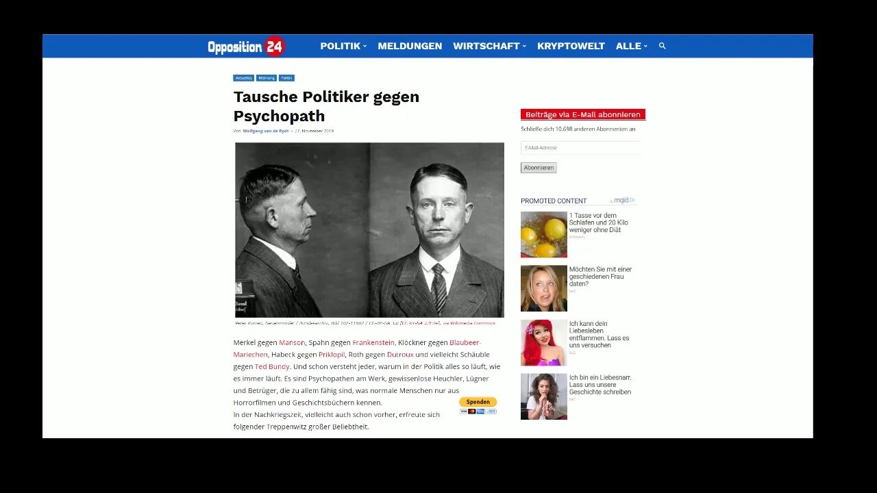 Tausche Politiker gegen Psychopath