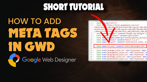 How to add meta tags in google web designer