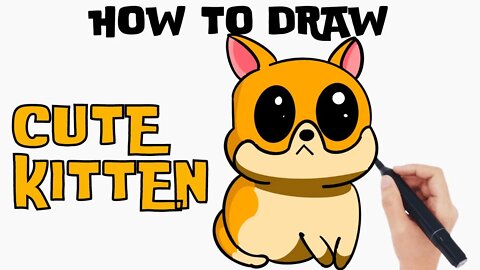 How I SILENTLY Draw a CUTE KITTEN! Line-By-Line