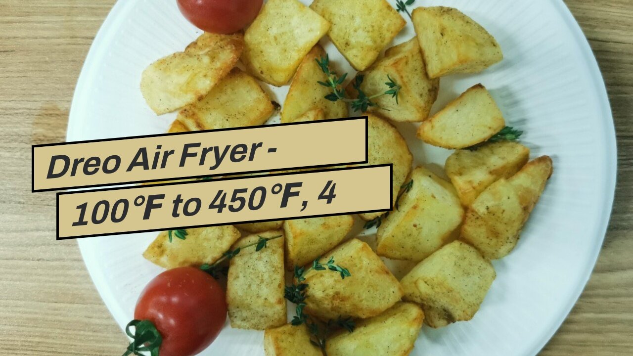 Dreo Air Fryer - 100℉ to 450℉, 4 Quart Hot Oven Cooker with 50 Recipes, 9 Cooking Functions on...