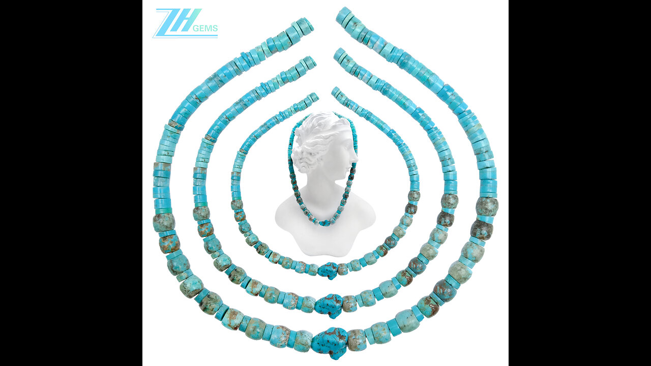 Natural turquoise blue Chunky Necklace Unique Gifts for Women native jewelry