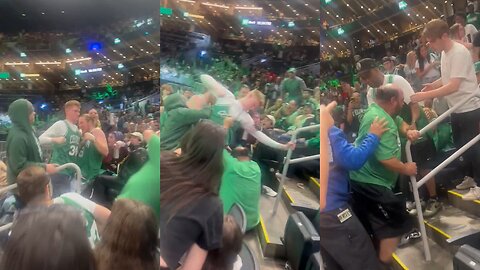 Boston Celtics Fans Fight Each Other After Losing Game 4 at TD Garden Watch Party