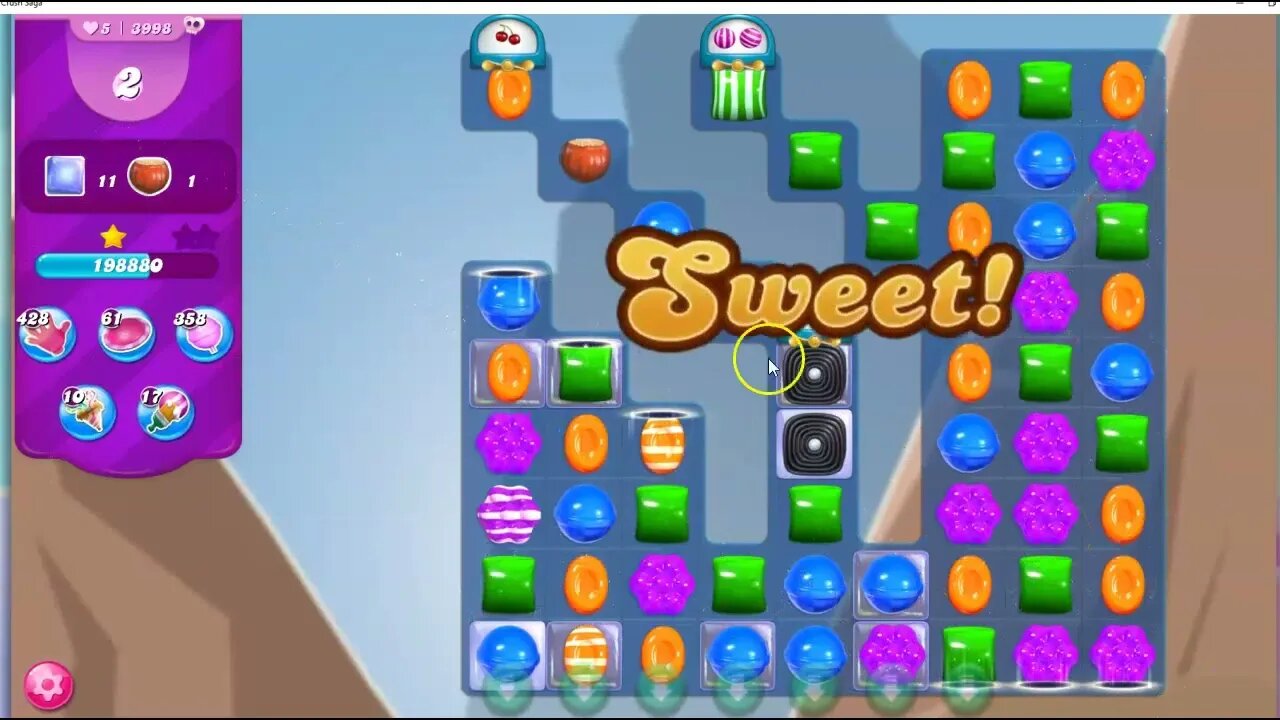 Candy Crush Level 3998 Talkthrough, 31 Moves 0 Boosters