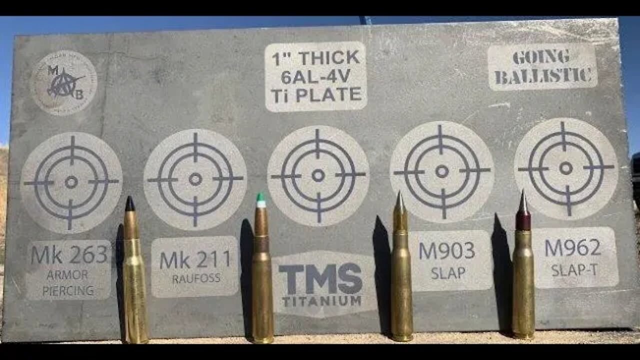 1" Titanium vs 50 Cals Best Rounds, AP, Raufoss, SLAP & SLAP-T
