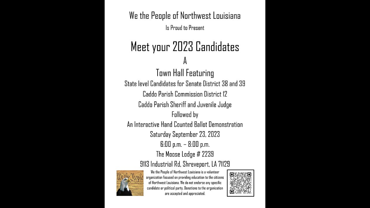 Moose Lodge - Meet Your 2023 Candidates - part 2 - Louisiana Senate District 38 Candidates