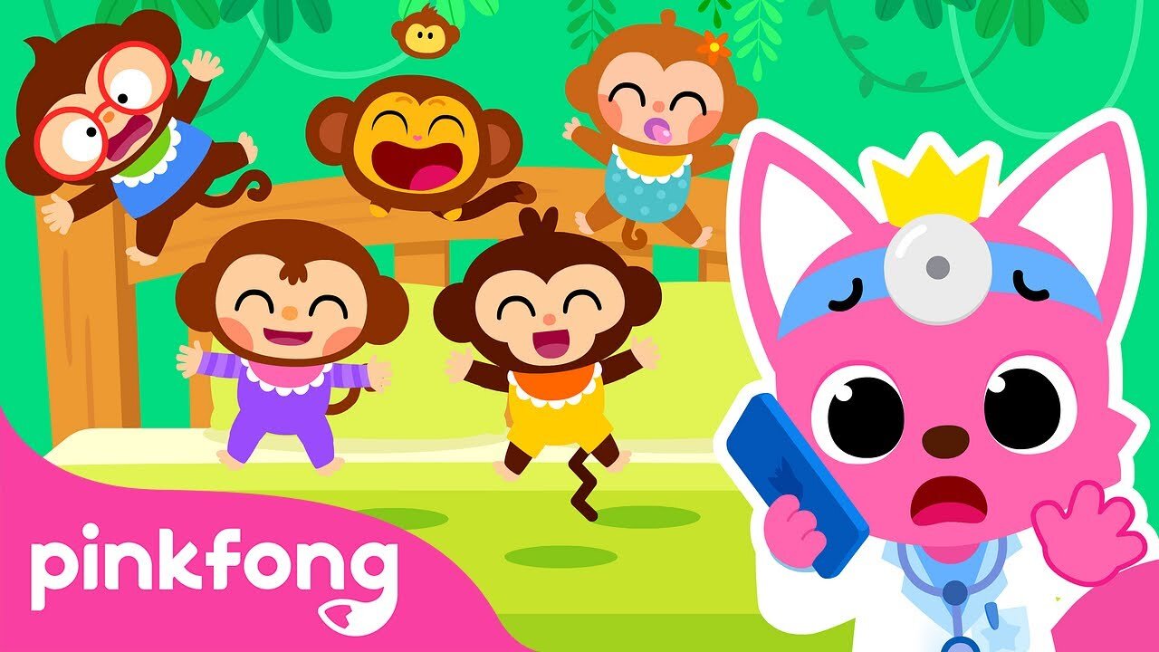 Five Little Monkeys Jumping on the Bed! | Baby Shark Official
