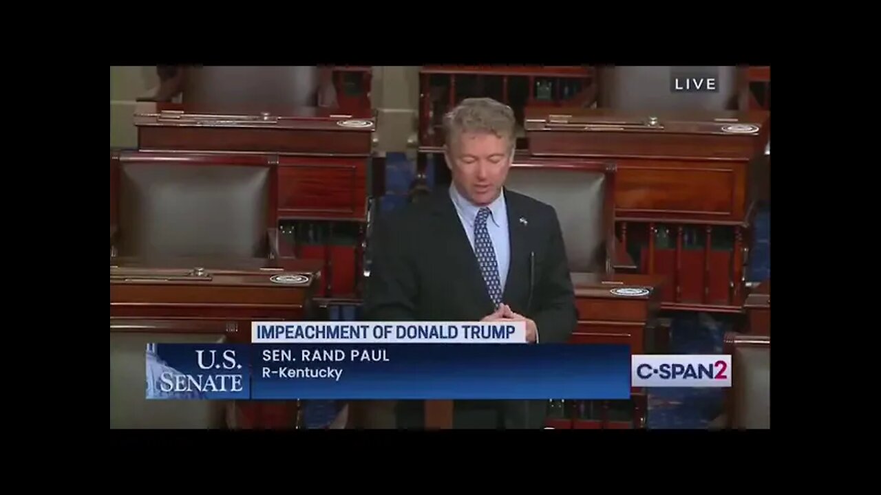 Rand Paul tears onto the senate about impeachment