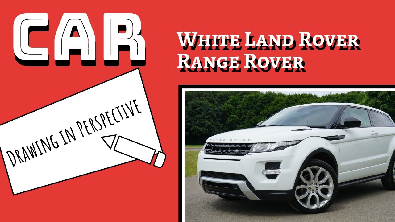 White Land Rover Range Rover Drawing In Perspective TimeLapse | YoungUncleSam