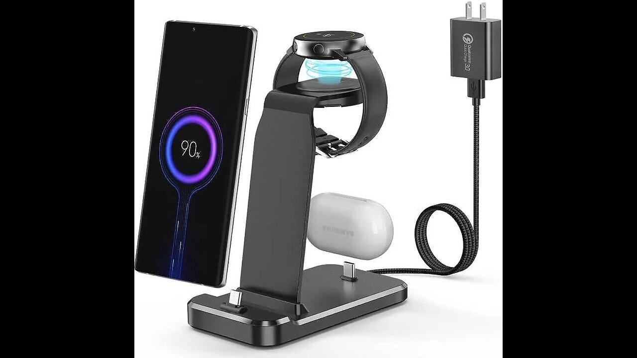 Charging Station for Samsung Multiple Devices,3 In 1 Fast Charging Stand Wireless Charger