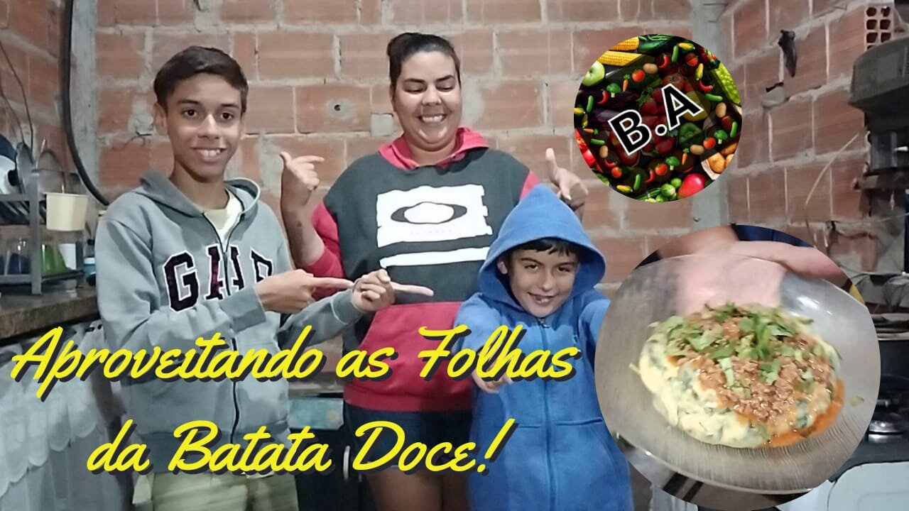 ANGU c/ PANC (FOLHAS DE BATATA DOCE) #diygarden #diy #pancs