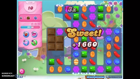 Candy Crush Level 1749 Audio Talkthrough, 3 Stars 0 Boosters