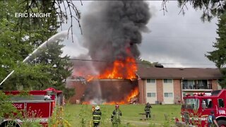 Around 100 displaced after large apartment fire in Brown Deer