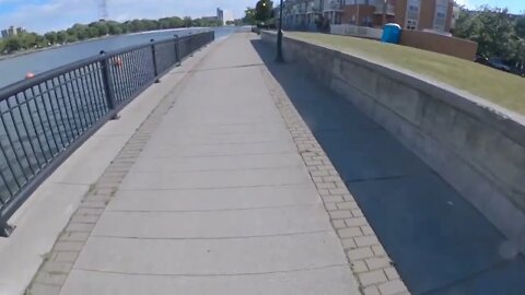 downtown Rochester, NY to Corn Hill August 2022 / HD electric unicycle reframed 360° b-roll