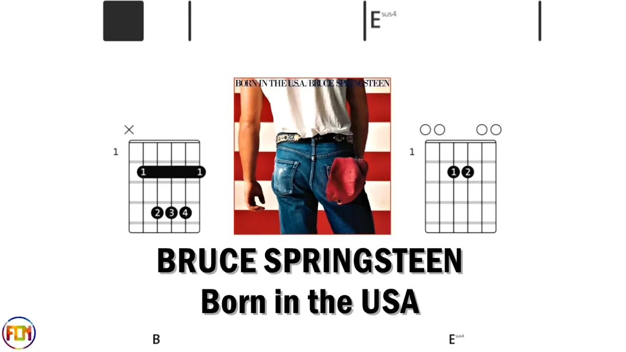 BRUCE SPRINGSTEEN Born in the USA - Guitar Chords & Lyrics HD