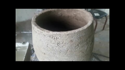 Acabamento em vaso pote impermeabilização, vaso de cimento #vasodecimento