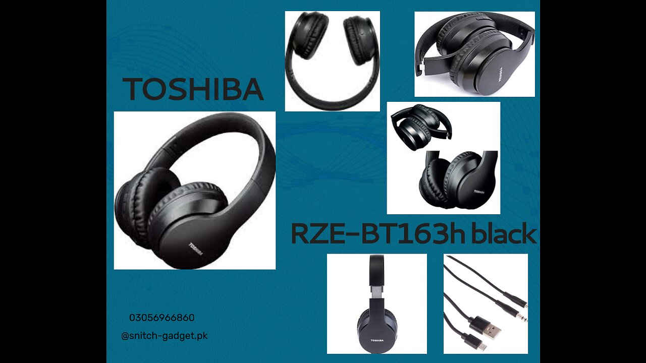 Toshiba RZE-BT163H Bluetooth Headphones Over-Ear(black)