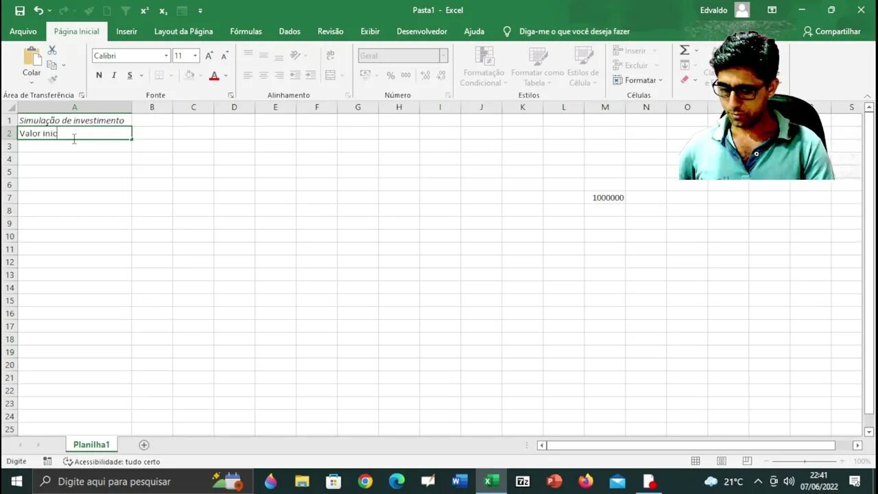 Como fazer um simulador de investimento no excel