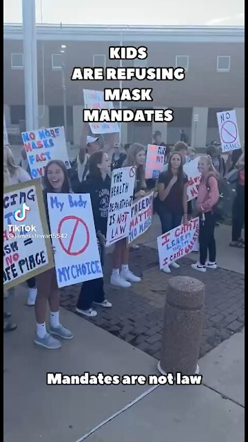 Students protesting masks!