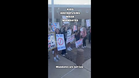 Students protesting masks!