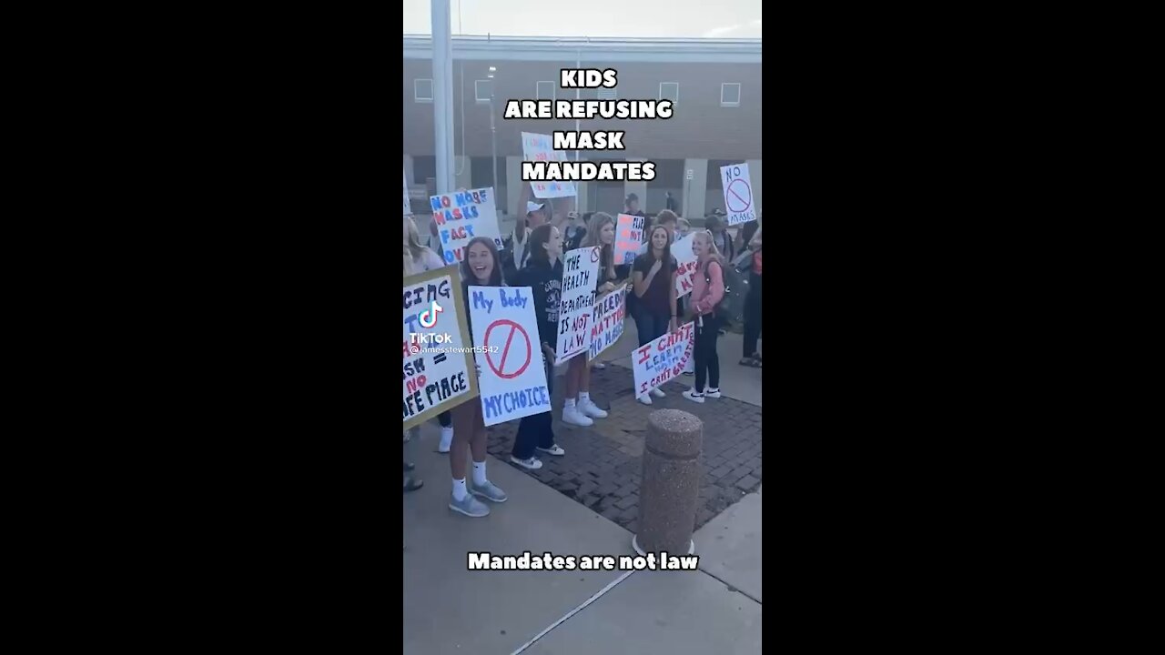 Students protesting masks!