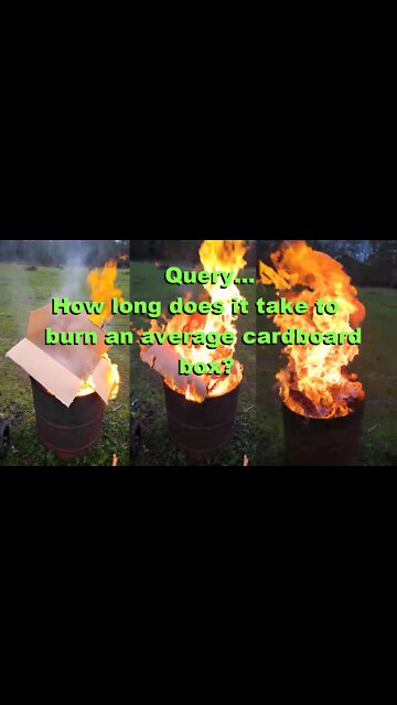 Cardboard box burns into ash in seconds...