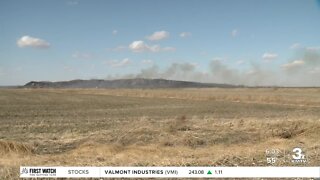 Jessika's Live Hit Two From Brush fire north of Crescent, Iowa visible from downtown Omaha