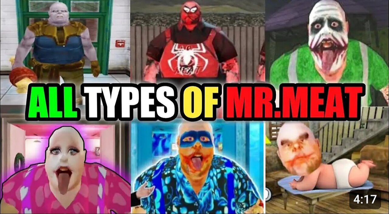 ALL TYPES OF MR.MEAT || MR MEAT HORROR GAME ALL TYPES || #mr meat #mrmeat #game #gameplay