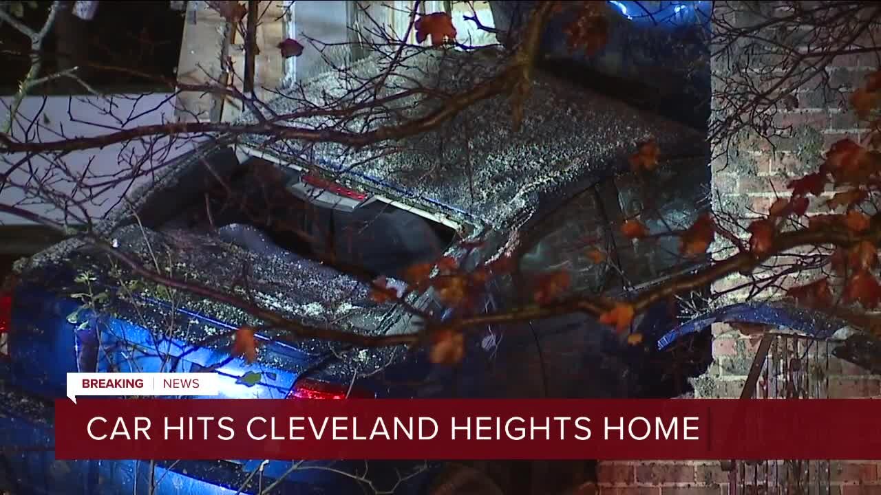 Police chase ends with a car into a Cleveland Heights home