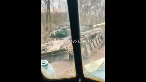 Destroyed Ukrainian tank T-64BV in the Chernihiv region