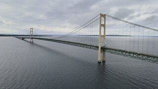 Mackinac Bridge drone footage