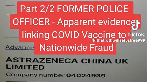 💉☠️💉Former police officer apparent evidence linking Covid-Jab to nationwide fraud